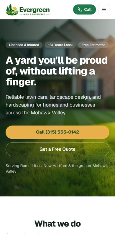 The landscaping demo on a phone