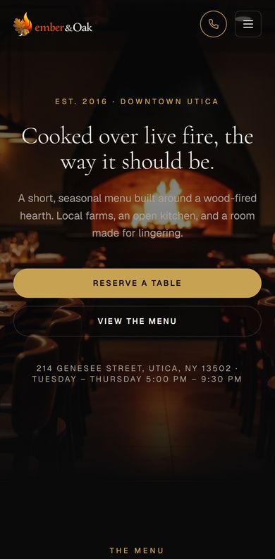The restaurant demo on a phone